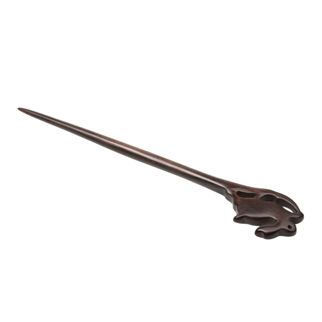 Retro Vintage Sandalwood Jade Rabbit Shape Hair StickIdeal Hairpin Hair Headwear Accessories for hair styling  -Black 