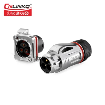 

Wholesale Round Metal 25A Screw Terminal 3 Pin Electrical Female Socket Male Plug Header Cable Connector