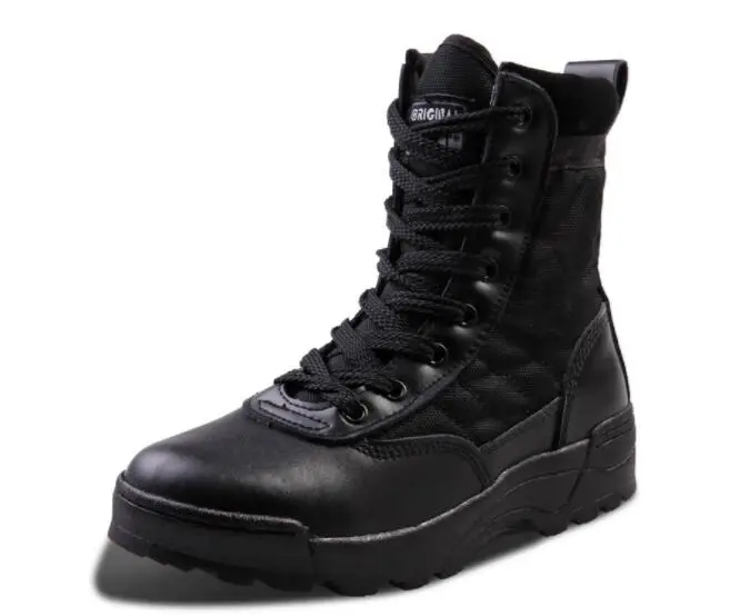 XingDeng для мужчин из искусственной кожи плоская уличная пустыня загар армейские сапоги Тактические Полицейские ботинки Мартин обувь размер 39-45