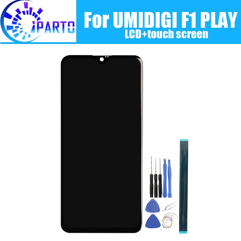 6,3 дюймов UMIDIGI F1 PLAY ЖК-дисплей+ сенсорный экран протестированный ЖК-дигитайзер стеклянная панель Замена для UMIDIGI F1 PLAY