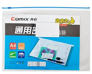 

Comix F56 PVC Zipper Bags A4 (330x242mm) 10pcs Nw:40g/pcs Color Random Free Shipping
