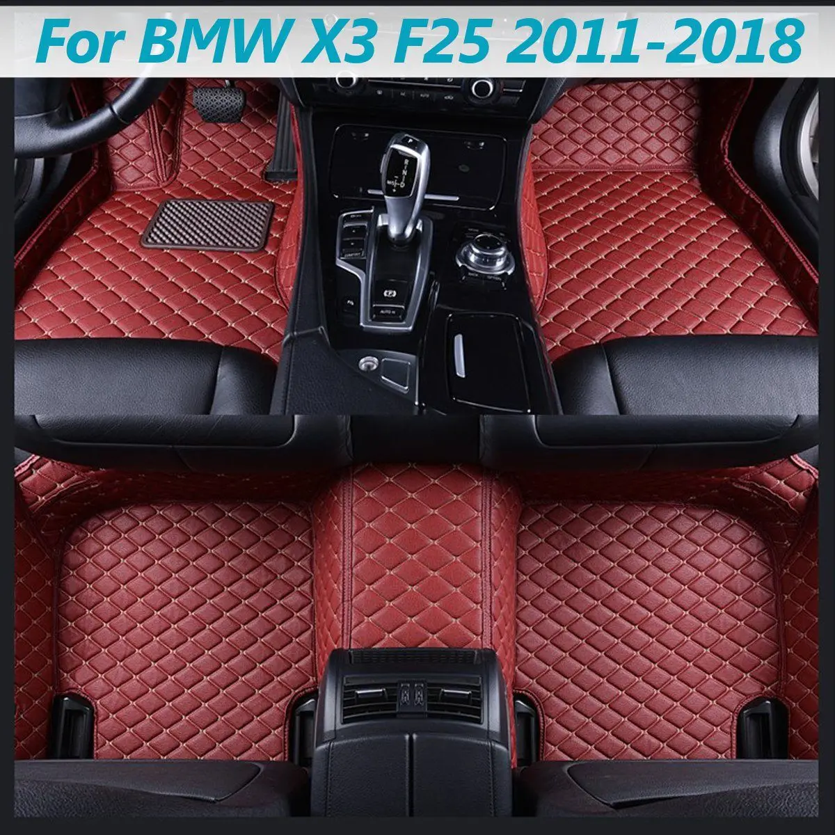 

5 PCS Flash Mat Leather Car Floor Mats Universal Auto Carpet FloorLiner Left Driving Premium Foot Pad For BMW X3 F25 2011-2018