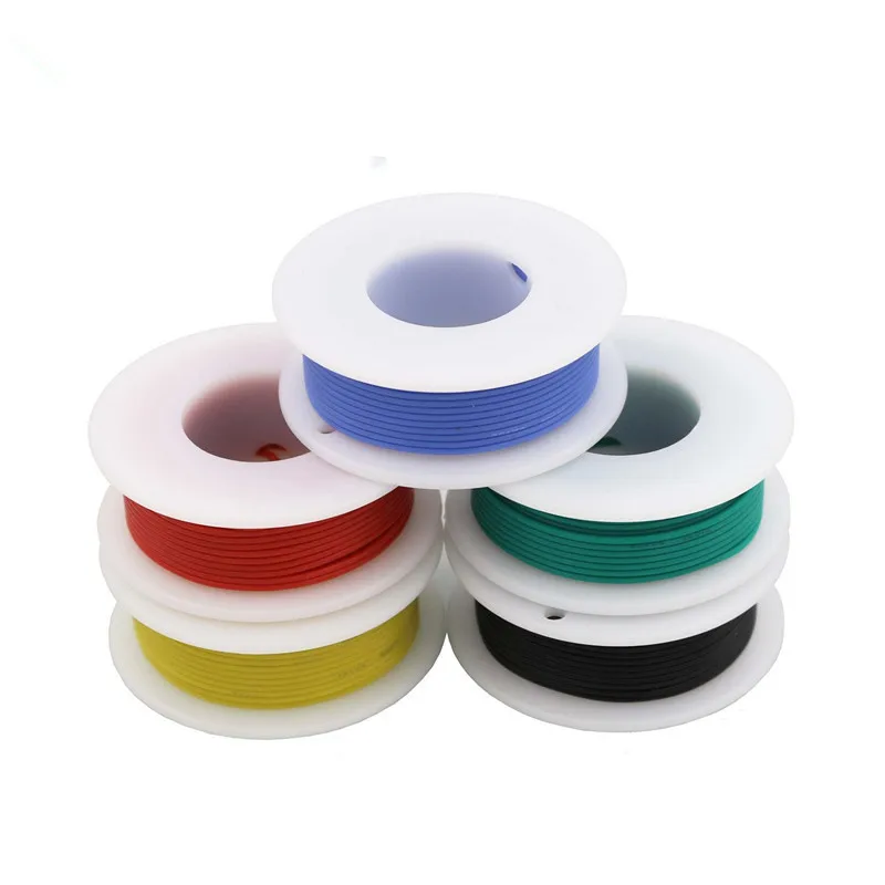  50m/box 164ft 26AWG Flexible Stranded Silicone Wire Cable 5 color Mix box 1/box 2 package Electrica