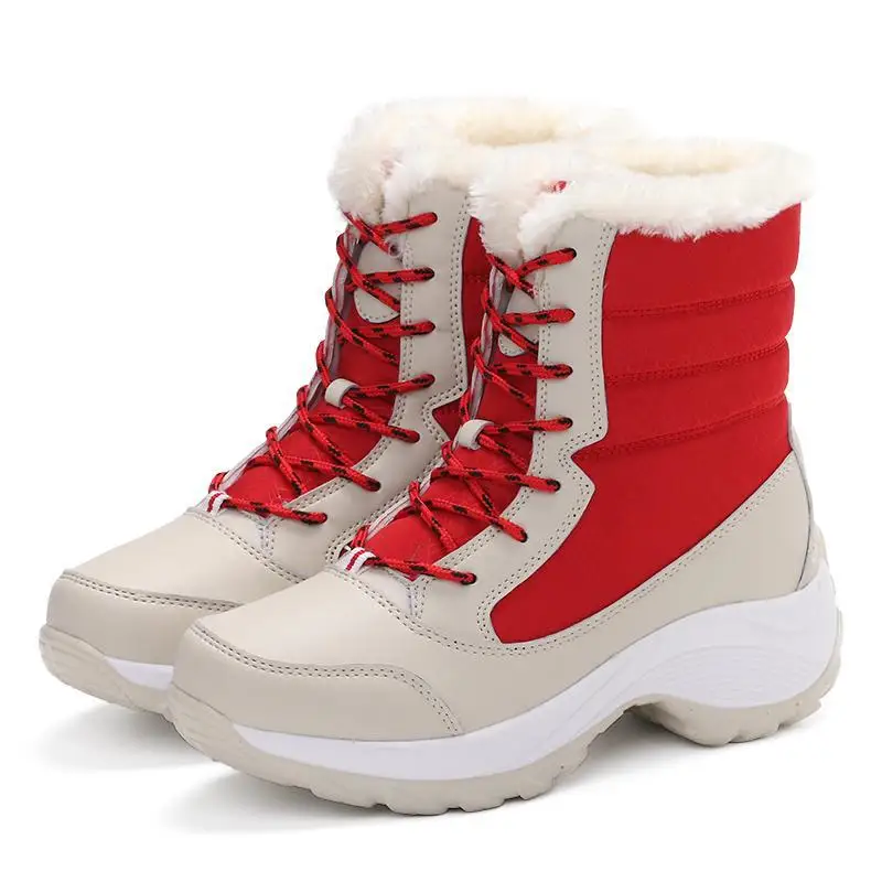 

2019 Winter Warm Fuzzy Warm Snow Boots High Waist Cotton-padded Shoes Ladies Size 42 Snow Boots Plush