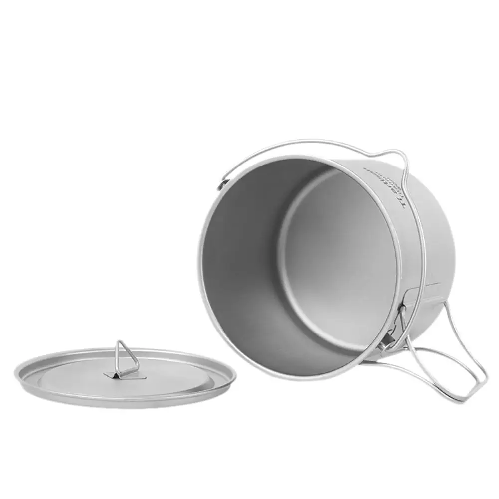 Titanium Pot Cup Mug 900ML Ultralight Outdoor Tableware Travel Coffee Tea Camping Pot Water Cups Cooking With Lid Handle