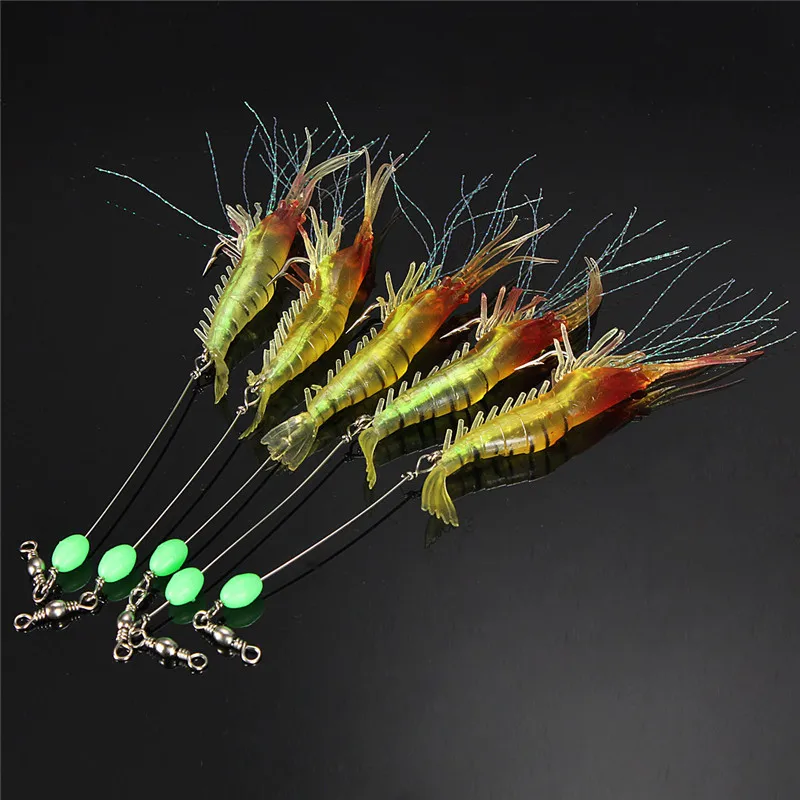 70mm Soft Luminous Simulation Prawn Shrimp Fishing Floating Shaped Lure