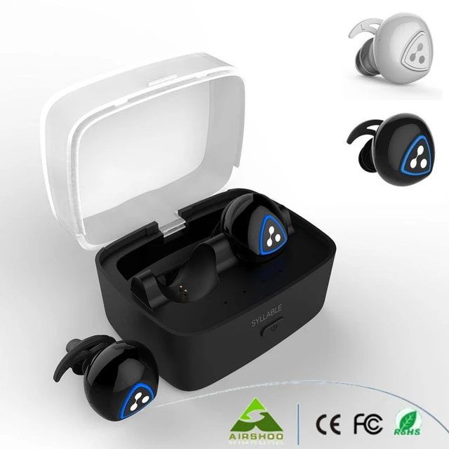 

Syllable D900S Sports Headset Wireless Bluetooth 4.0 Headset With Android / iOS / flat black / white charging station
