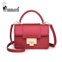 FUNMARDI candy colors PU leather women bag Fashion small messenger bag summer mini crossbody bag Fresh shoulder bag WLHB1571