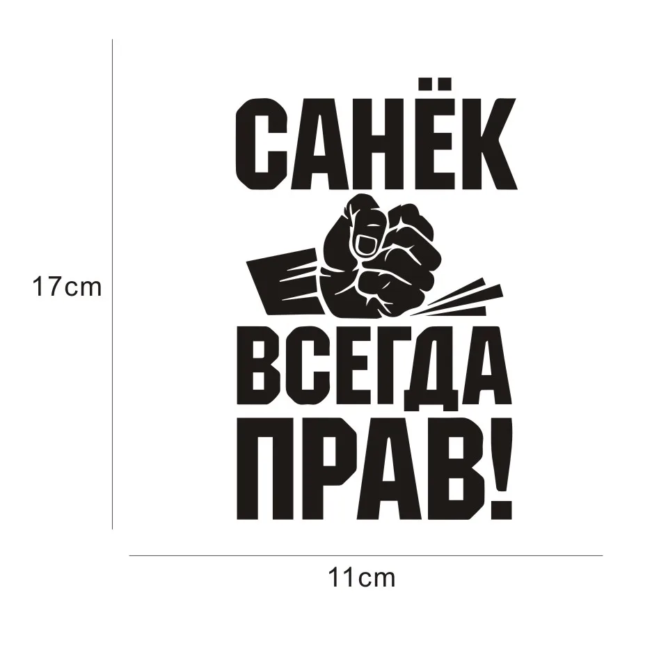 Автомобильные наклейки 17 см* 11 см Саня всегда прав! Автомобильные мотоциклы украшения водонепроницаемый 3D светоотражающий Автомобиль Стайлинг на заказ стикер