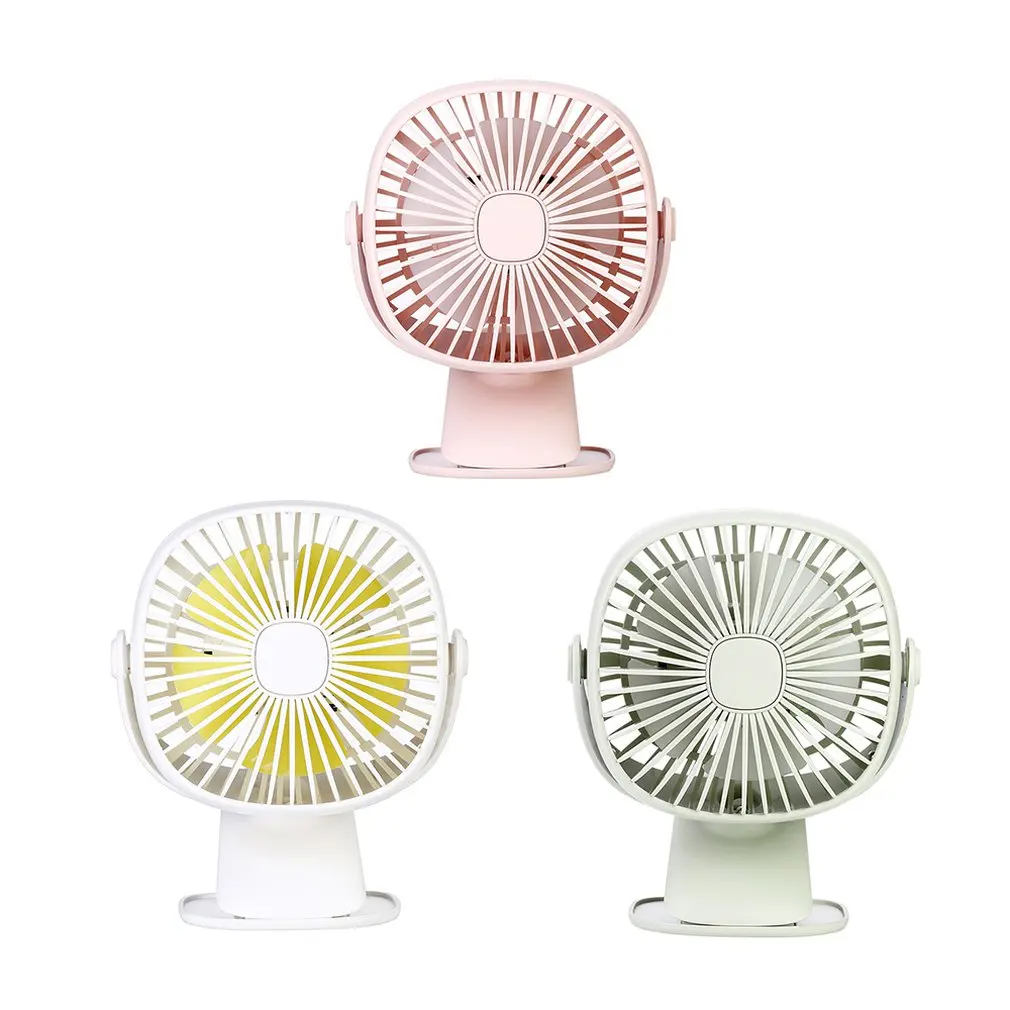 

Square Box 360 degree Rotatable Usb Night Light Fan Desktop Student Office Dormitory Desk Clip Fan Bed Mute