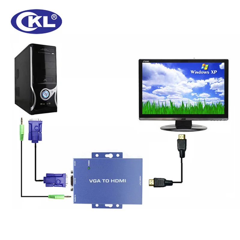 CKL-VGAH Full HD 1080 P мини VGA к HDMI конвертер с аудио для ПК ноутбука к HDTV проектору