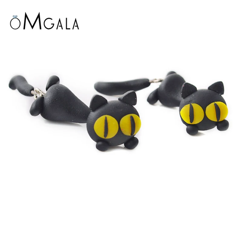 Женские полимерные серьги-гвоздики OMGALA 3d с животными из 100% полимерной глины