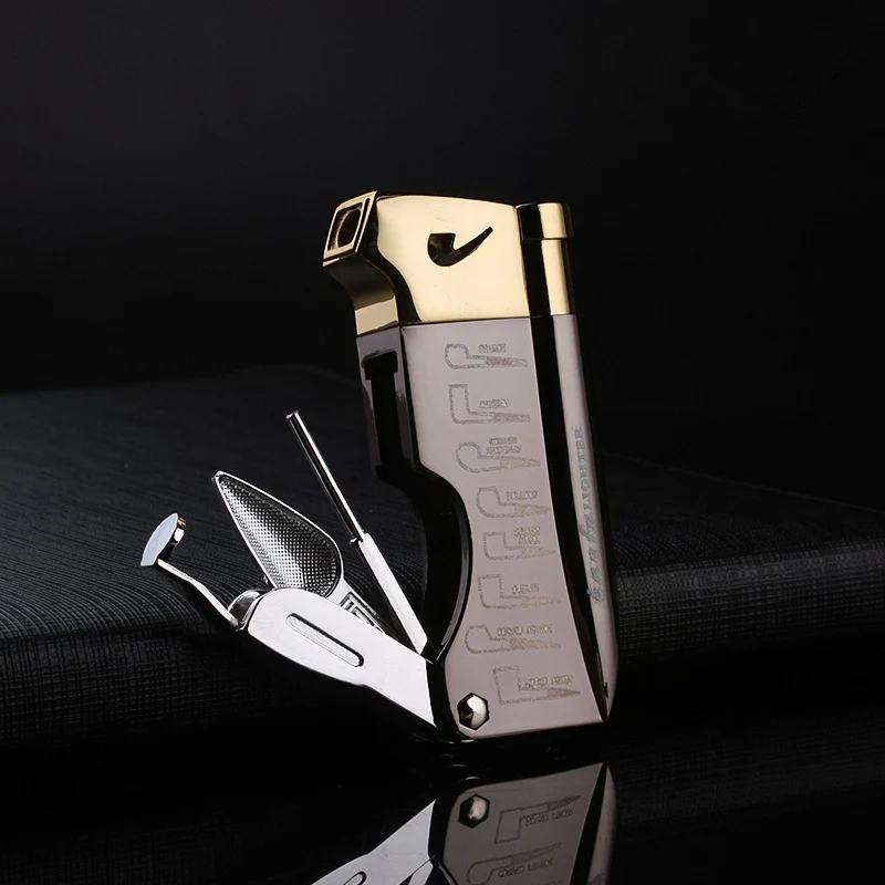 

2019 Butane Jet Lighter With Pipe Tool Pipe Rod Lighter Men Compact Butane Cigarette Accessories Cigar Lighter NO GAS
