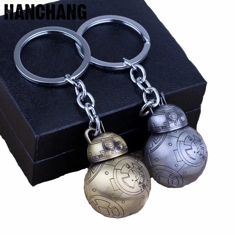 

Movie Jewelry Keyring Star Wars Force Awakens 3D BB8 R2D2 Droid Robot Key Chain Action Figure Stormtrooper Chaveiro Keychains