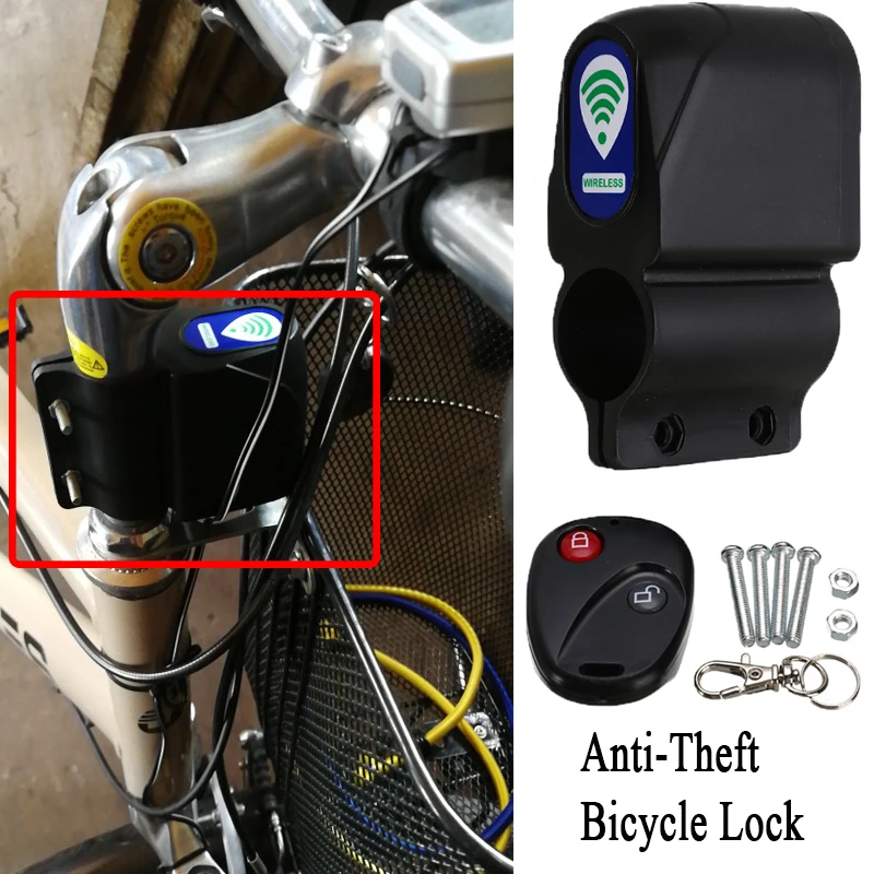 

Anti-Theft Bicycle Lock Bike Cycling Security Lock Wireless Vibration <100mA Remote >105dB Universal Motorcycle Alarm Lock