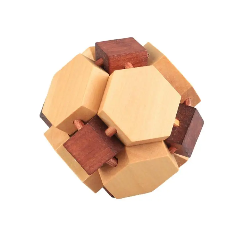 Wooden Intelligence Toy Brain Teaser Game 3D IQ High Quality Puzzle for Kids Adults improve