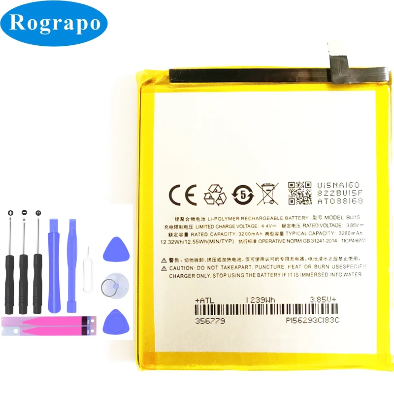 

New 3260mAh BU 15 Replacement Battery For Meizu U20 BU15 Compatible MeiBlue U15 Bateria Batterie Cell Mobile Phone Batteries