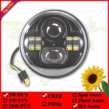 7″ round led headlight 7inch 45w led headlight round Low+High Beam LED wrangler driving lamps 12v 24v led truck lights