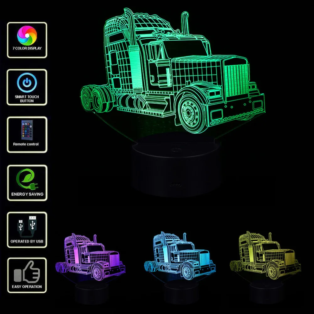 

Creative LED 3D Illuminated Lamp Optical Desk Night Light With 7 Color Changing Night light battery USB Decorative lights for ro