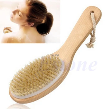 

Full Body Natural Bristle Dry Skin Exfoliation Brush Massager Cleaner Scrubber