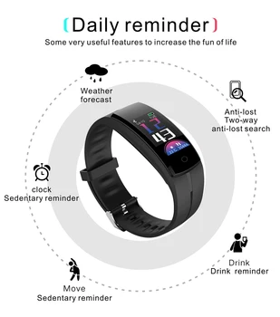 

TISHRIC QS100 Smart Bracelet Sport Band Watch Smartband Heart Rate Blood Pressure Monitor Fitness Activity Tracker Android IOS