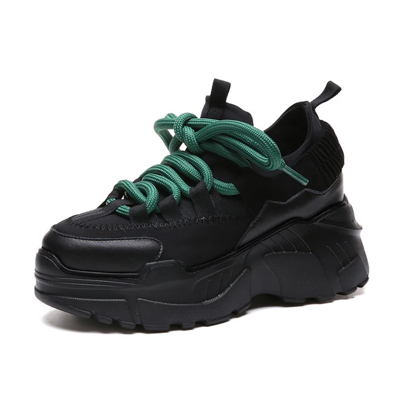 

Height Increasing 6CM Woman Sneakers Black 2019 Spring Summer Women Breathable Running Platform Shoes Ladies Chaussures Femme