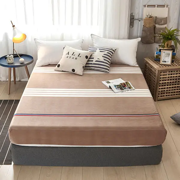 

New Fleece Bed Sheets Mattress Cover Flat Sheet Flannel Fitted Bedsheet Sabanas Twin Full Queen King Size 150*200/180*200cm