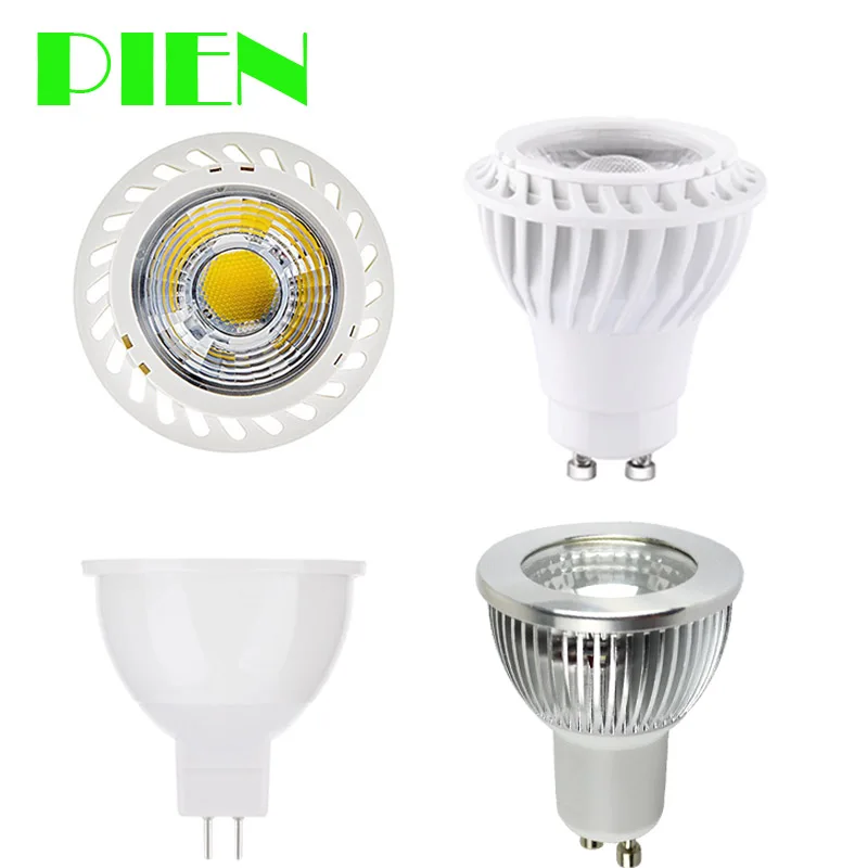 COB GU10 MR16 Светодиодный светильник с регулируемой яркостью 220 В 110 в 12 E27 E14 focos