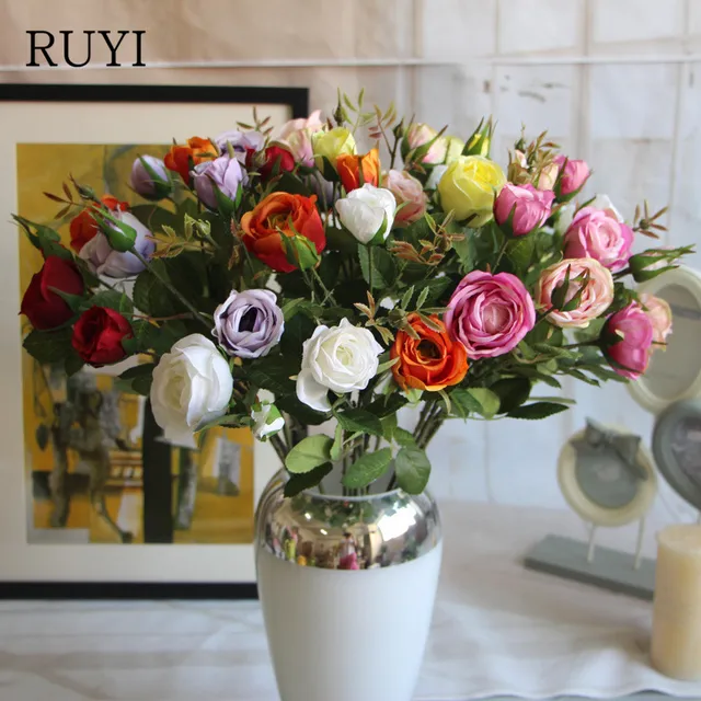 Korean Style Paris Rose Artificial Silk Flower Decorative For Korean Style Paris Rose Artificial Silk Flower Decorative For Wedding Bouquet Hotel Restaurant Decoration