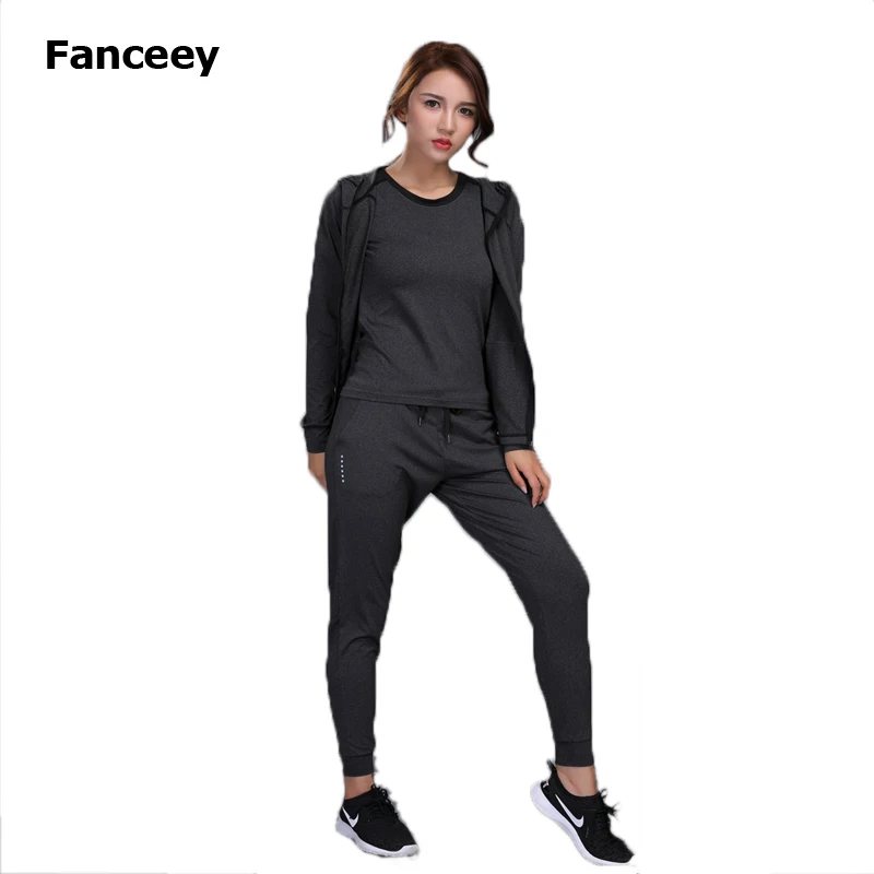 2017 New Women sports Clothing 3Pcs Set Breathable Fitness Clothes