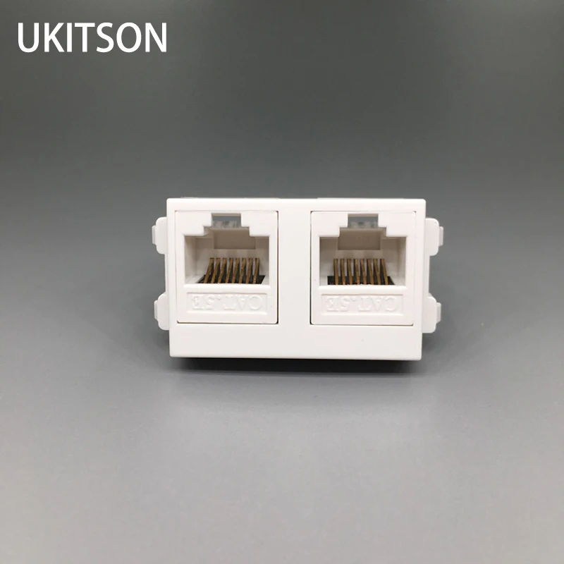 

Two Ports CAT5E RJ45 Modules LAN Network Slot 5e T568A/8 Connector Plug