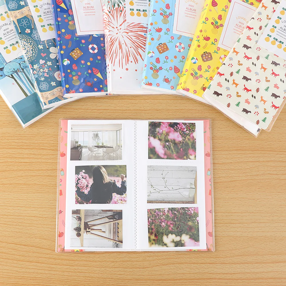 

84 Pockets Mini Cartoon Name Card Camera Candy Color Photo Album Picture Storage Organizers Photo Container Interleaf Type Case
