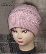 Linhaoshengyue НОВЫЙ Высокое качество вязаная шапка женская мода cap
