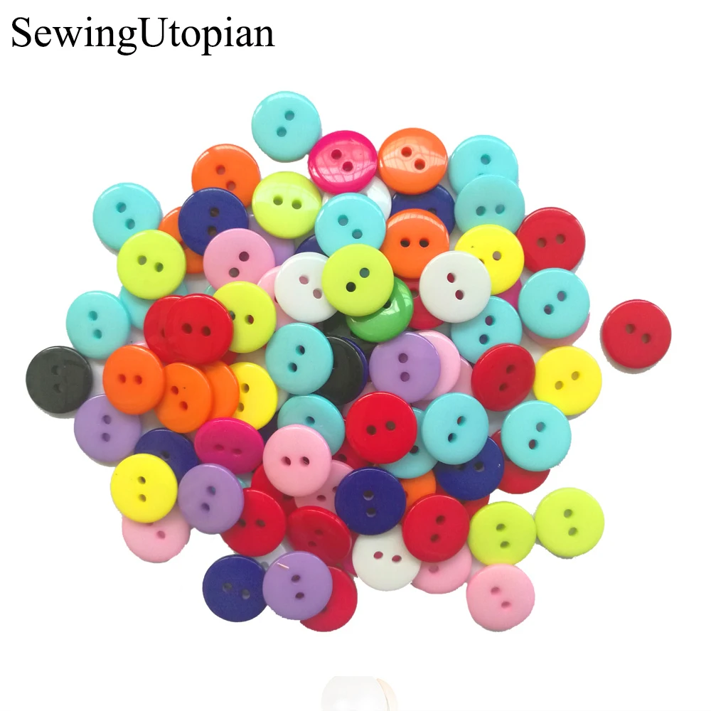 

100PCS Round Resin Buttons Sewing Tools Decorative Button Scrapbooking Garment DIY Apparel Accessories Sewing Buttons Wholesale