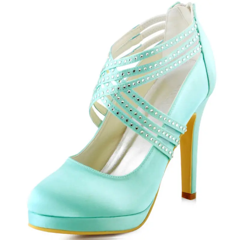 D EP11085 PF Green Teal Mint Women Bridal High Heel Party