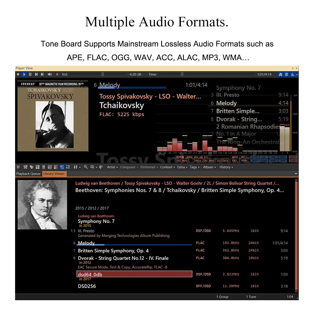 Dac de alto desempenho com es9038q2m 32-bit