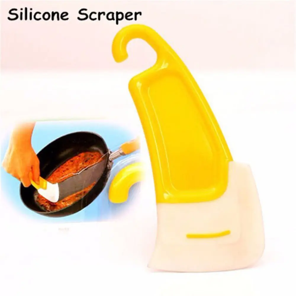 

Kitchen Tool Silicone Spatula Dirty Fry Pan Dish Pot Oil Stain Scraper Cleaning Brush Washing Scraper