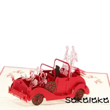 Креативная 3D Ручная работа на заказ Свадебная винтажная Автомобильная поздравительная открытка Подарочная бумажная резная Свадебная пригласительная открытка
