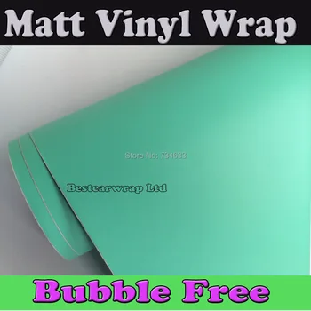 

Tiffany blue matte Vinyl Wrap Air Release Mint Matte Vinyl Film For Car & motorcycle Styling size 1.52x30m/Roll 4.98x98ft