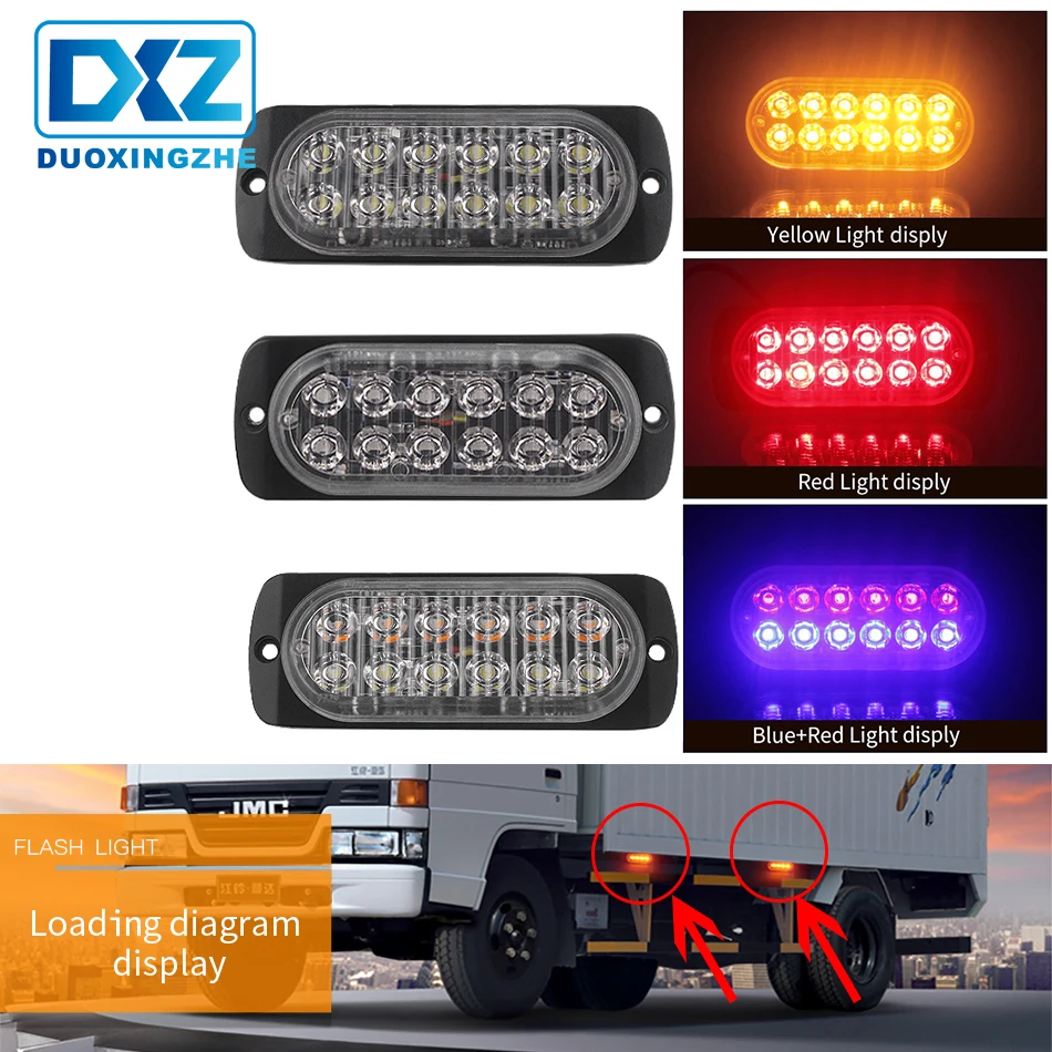 

1pcs 12V Yellow Blue White Red 12 LED Side Marker Lamp Tail Brake Light for Car Truck Trailer Lorry Bus Van Pickup Signal Lights