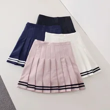 Для женщин Мини-юбки Высокая талия Harajuku Юбки плиссе Элегантный дизайн полосатые юбки женские офисные Мини-юбки# A010