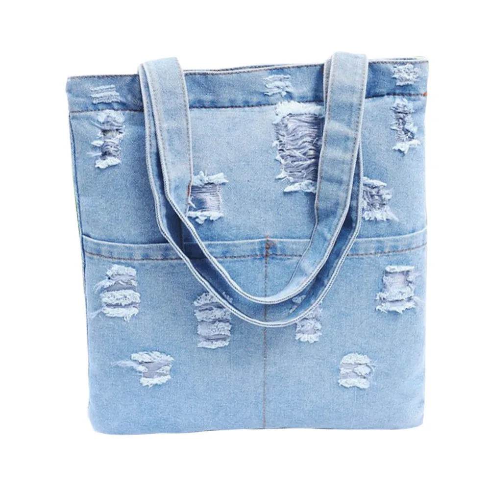 Женская Ретро джинсовая сумка Холщовая Сумка s на одно плечо модная Простая Повседневная джинсовая сумка для хранения Холщовая Сумка сумка для девочек тканевая сумка - Цвет: B