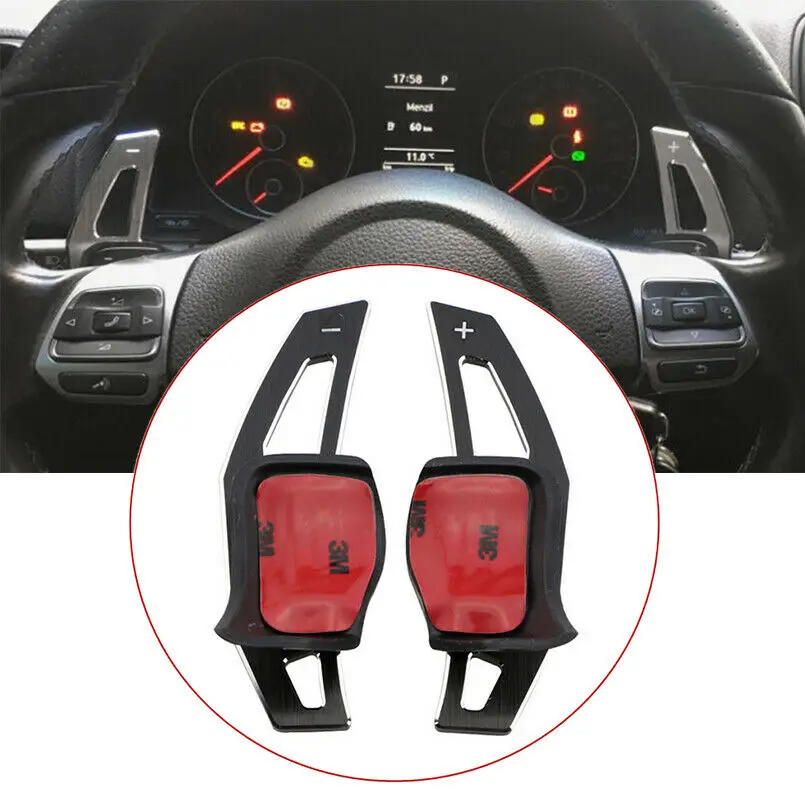 

Black Steering Wheel DSG Paddle Extensions Shifter Fit VW Golf GTi R Jetta MK5