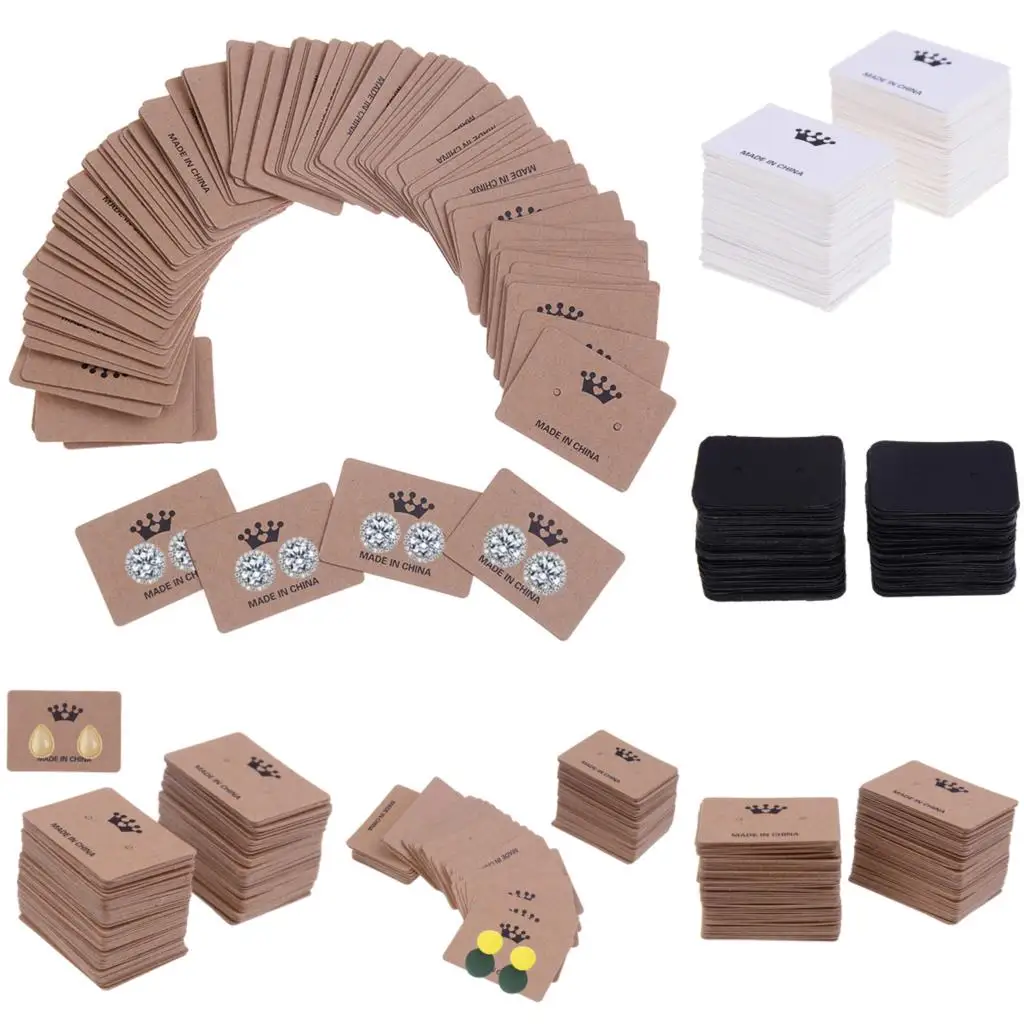 

100PCS 3.5*2.5cm Extra Jewelry Display Packing Card Paper Cards Stud Earring Hangtag Card Jewerly Organizer