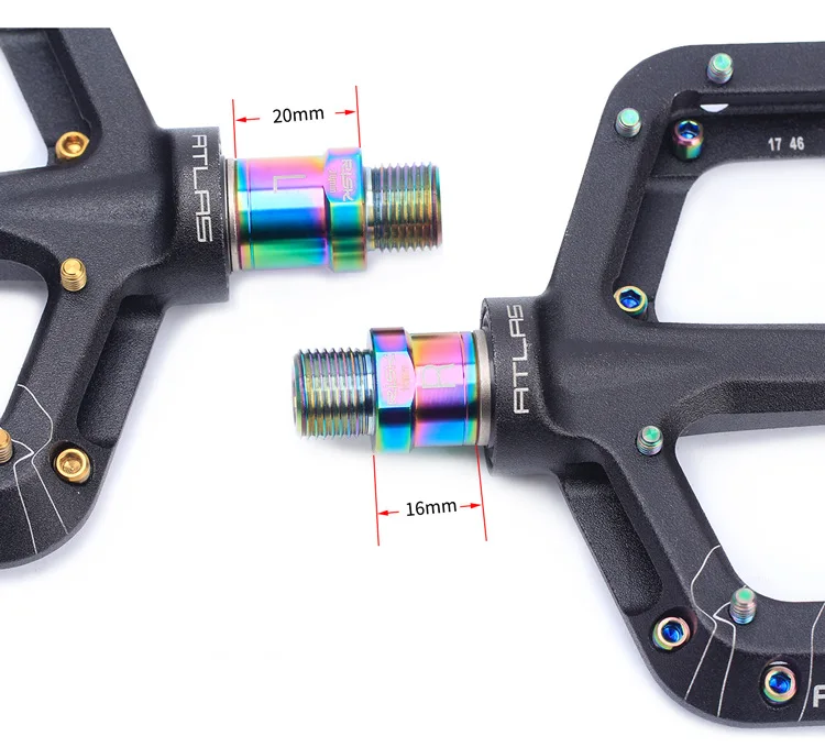 Риск титановый велосипедный педаль удлинение болты осевой сердечник MTB Горный Дорожный подшипник удлинитель осевой преобразователь педаль расширение