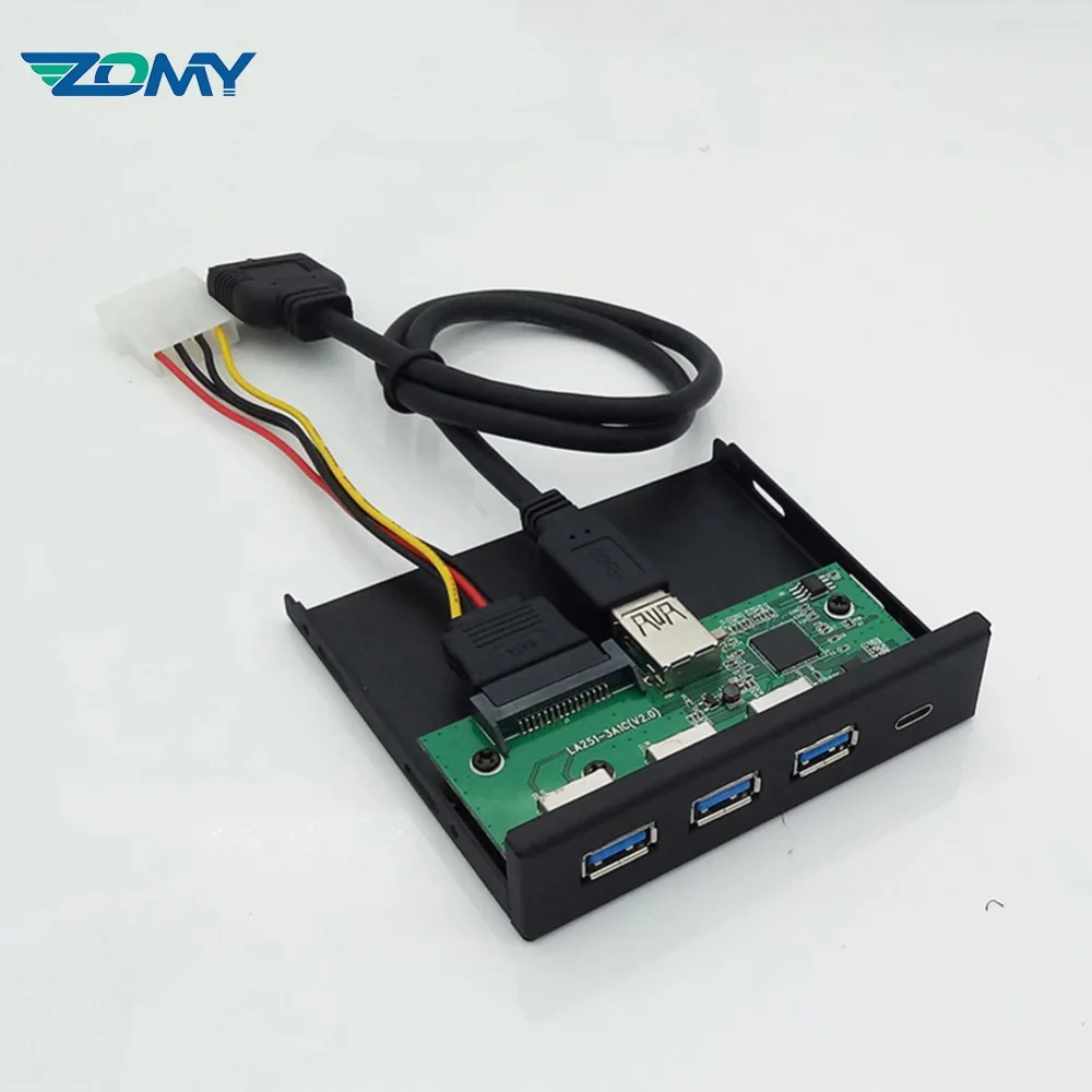 Zomy black 3.5" 19PIN/20PIN to usb 3.0 HUB floppy drive chassis panel 3