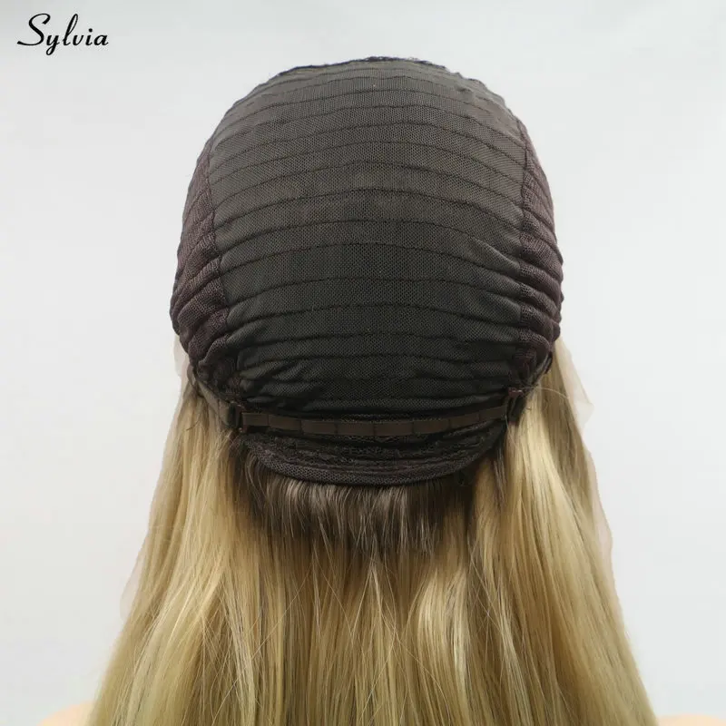 Sylvia Ombre зеленый Glueless синтетические волосы на кружеве для женщин парик высокое