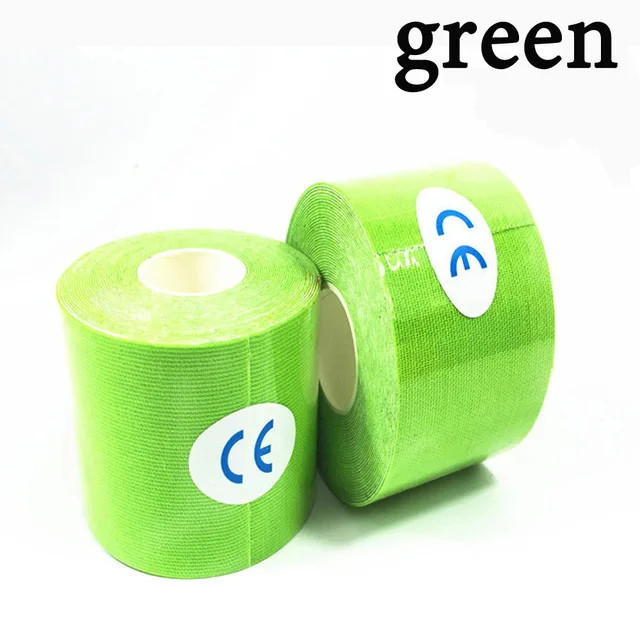 11 color Elastic Tape Muscle Bandage Athletic Recovery Kneepad Sports Safety Pain Relief Knee Pads Support Gym Fitness Bandage green
