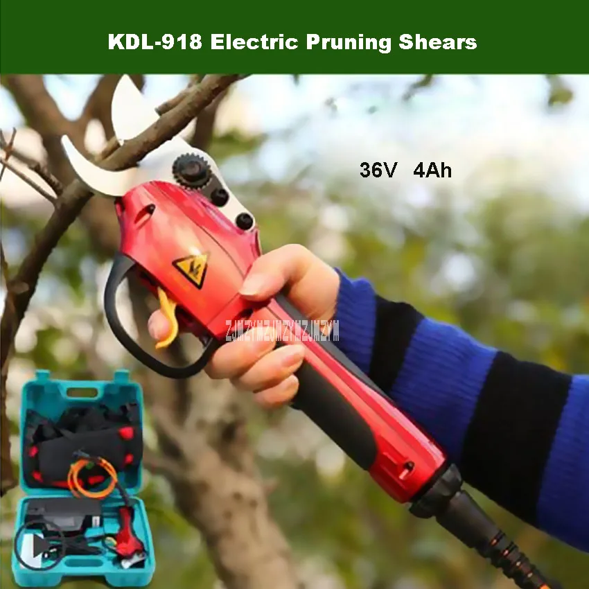 

New KDL-918 Electric Fruit Tree Pruning Shears Portable Pruning Scissors Rechargeable Branch Scissors 36V 4Ah 25mm Hot Selling