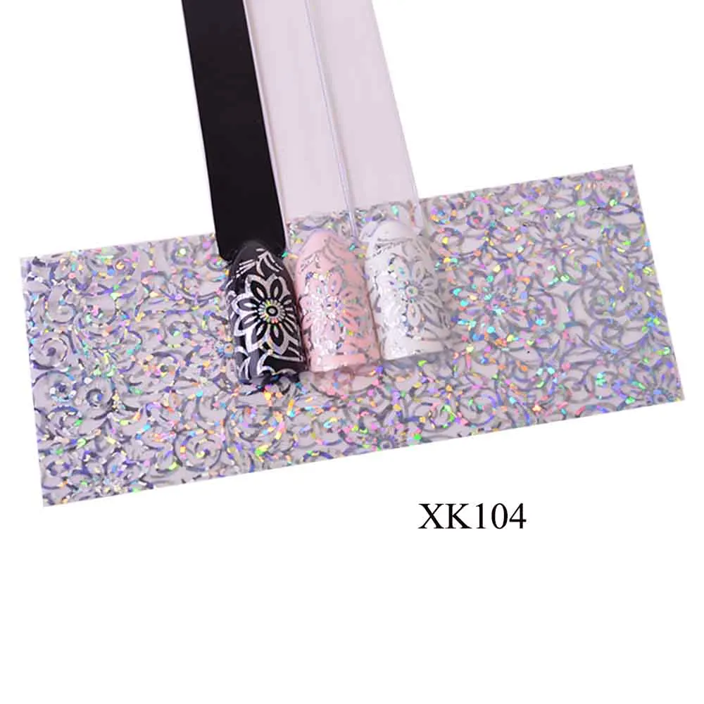100x4 см прозрачная/черная Голографическая фольга на ногти Лазерная роза цветок дизайн ногтей переводная наклейка бумажные наклейки BEXK098-109